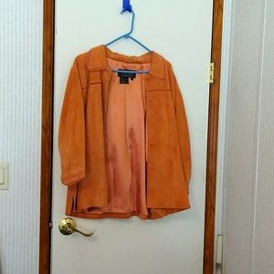 Peach suede 3/4 sleeve coat/jacket